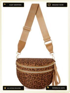 Spacious Nylon Crossbody Bag Bum Bag Handbags Purse for Women Adjustable Straps